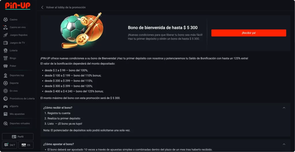 Bono de bienvenida para apuestas deportivas